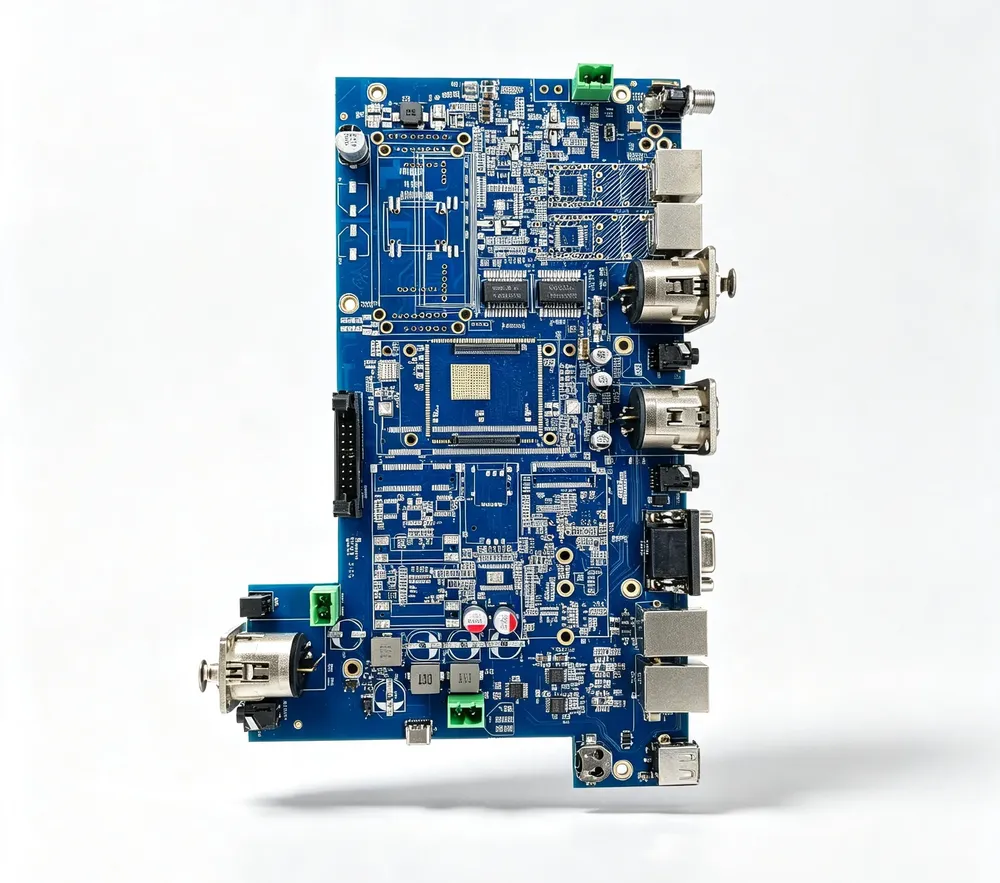 pcb assembly with blue